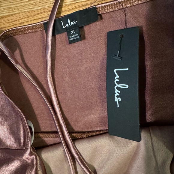 NWT Lulus Forever Your Girl Mauve Satin Bodycon Dress size XL - Picture 9 of 10